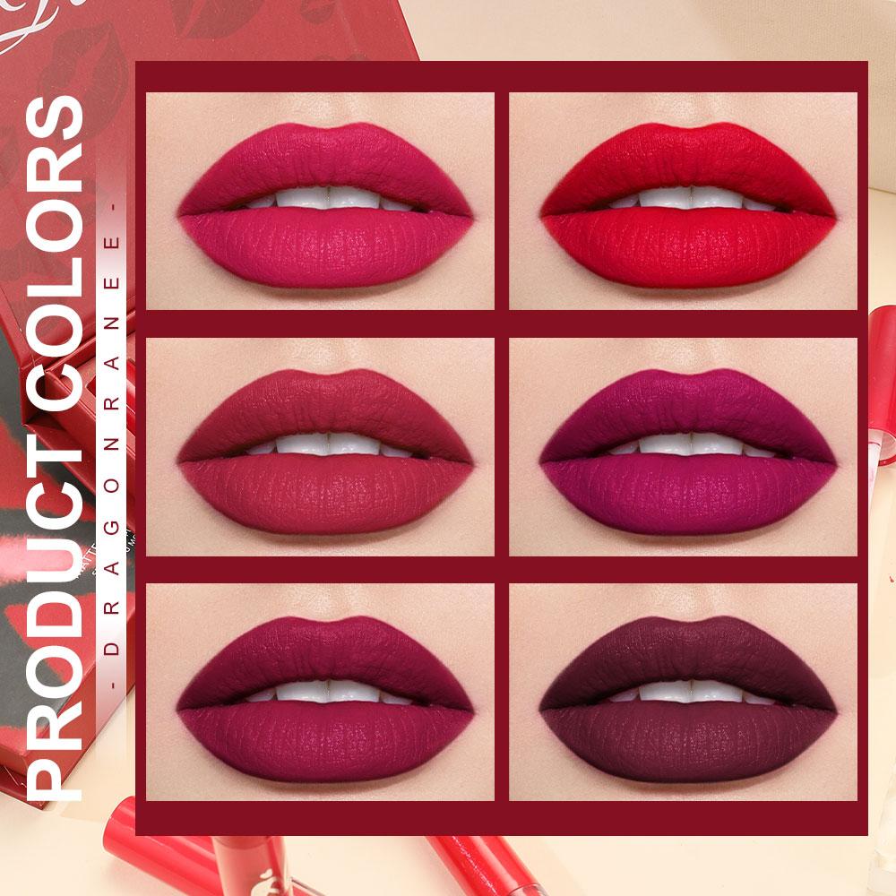 Six-Piece Lip Gloss Gift Box Set, Long-Lasting Matte Liquid Lipstick, High-Pigment Waterproof Lip Stain, Matte Lip Gloss, Lip Products Makeup #GLOBAL PICKS