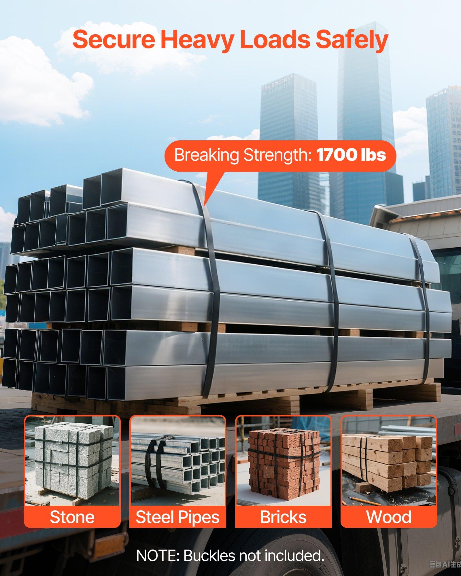 Steel Strapping Coil, 3/4 inx 0.02 inx 1640 ft, Metal Strapping Banding Roll Withstands Harsh Environment, 1700 lbs Break Strength, Heavy Duty Banding Pallet Strap Coil for Pallet Packing