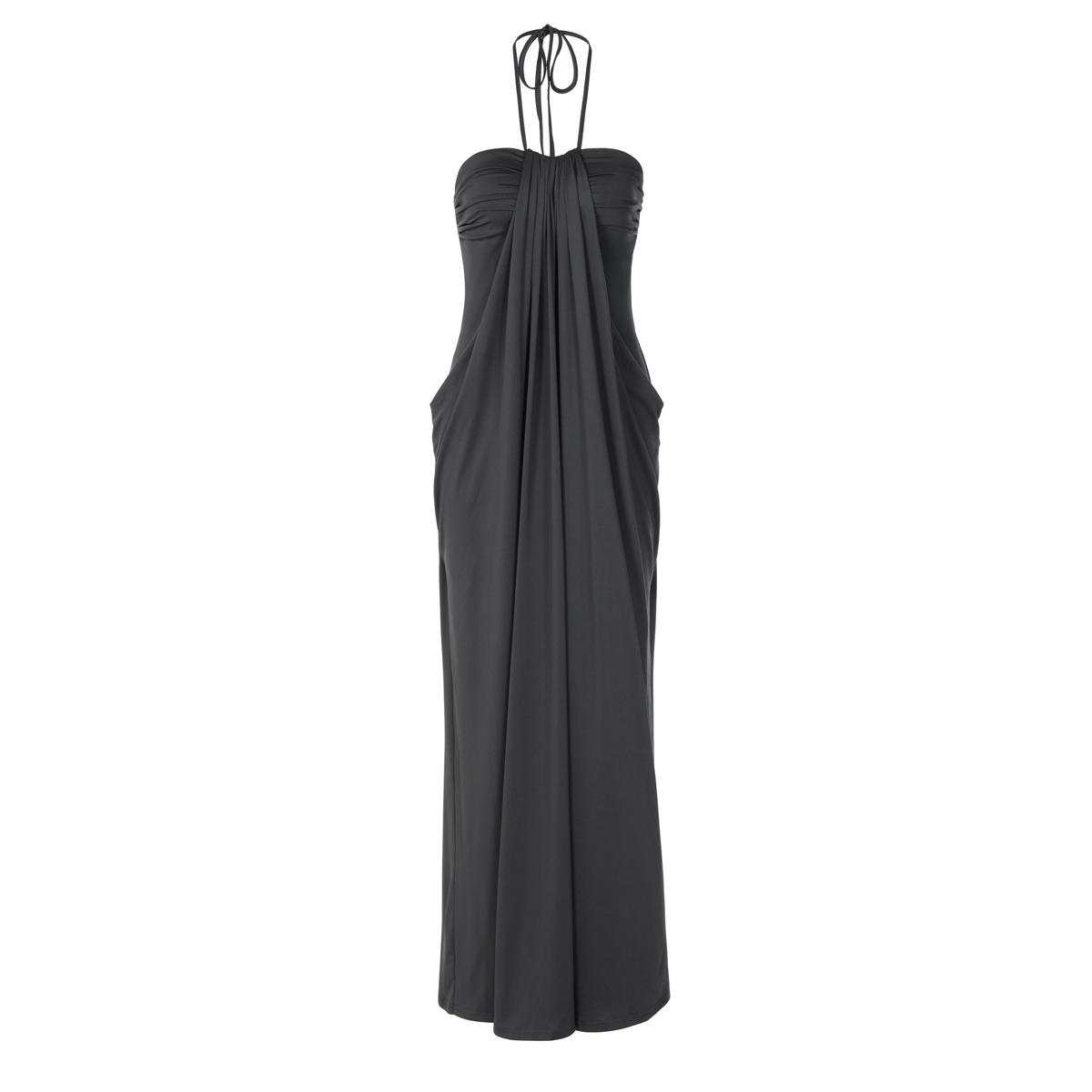 Women's Solid Color Ruched Bodycon Halter Neck Dress, Sexy Sleeveless Strapless Backless Slim Fit Tube Dress, Party Club Date Gown Dress, Elegant Slim Fitting, Casual Daily Maxi Dresses For Ladies Summer