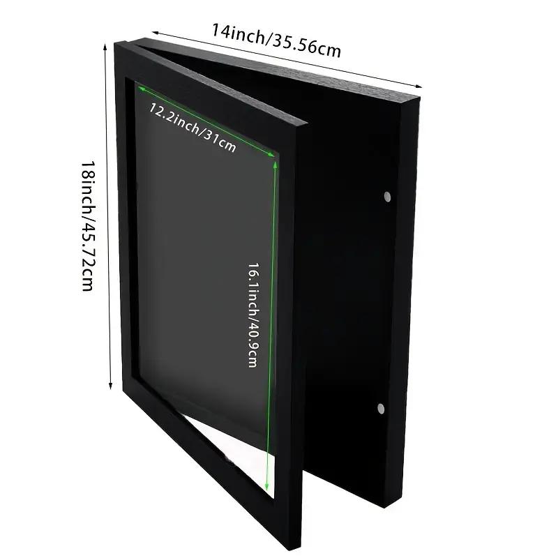 Black, white, brown Fan sports jersey display case, 18x14 optional size, heavy-duty frame secures all sports jerseys, transparent display highlights signed jersey features, wall-mount or tabletop versatile