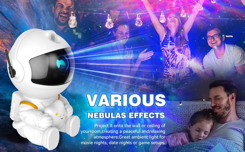 Astronaut Star Projector - Unisex LED Multicolor Nebula Starry Sky Mood Lamp with Timer & Remote, Colorful Party Light, Birthday Gift Ideas, Housewarming Home Room Decor