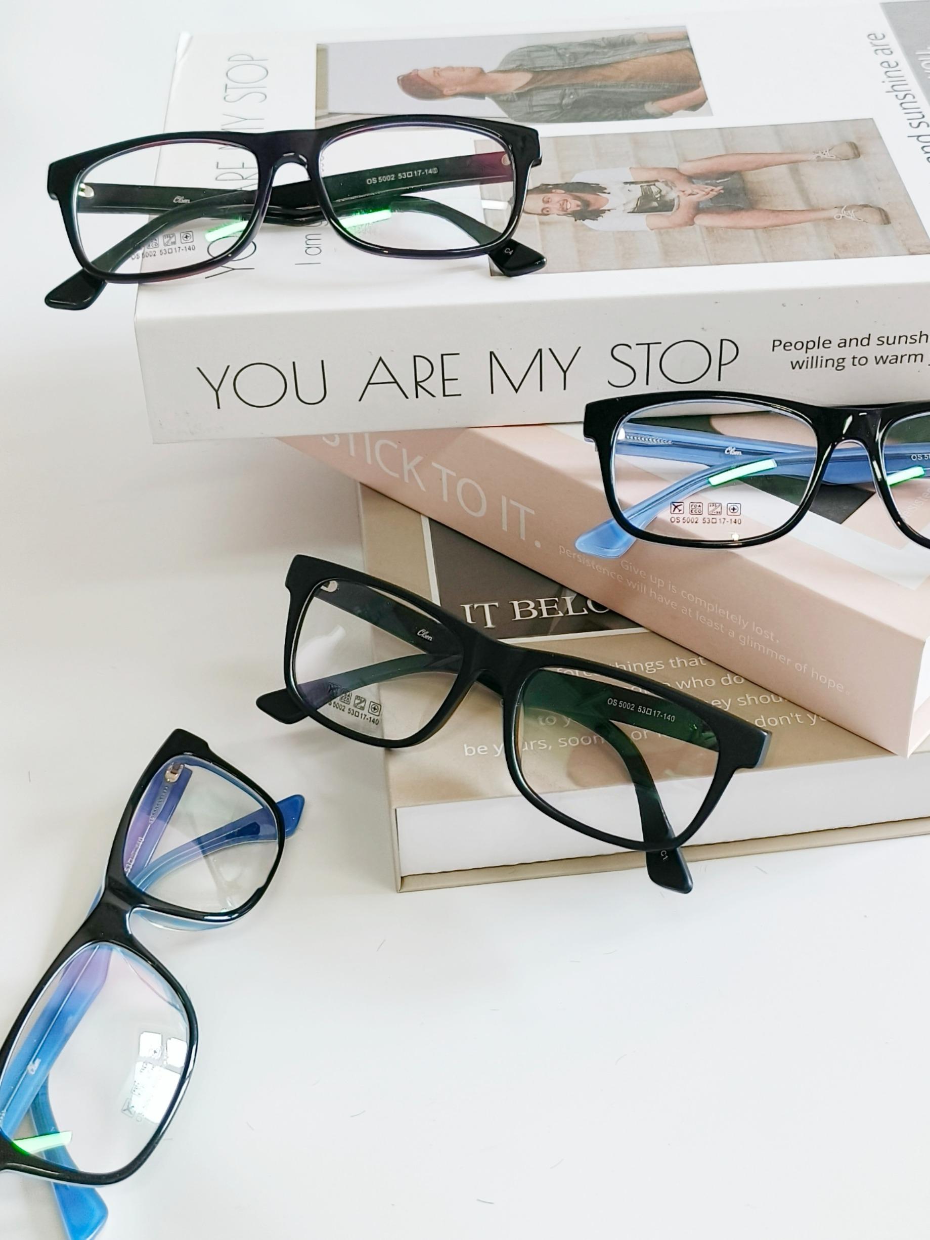 Single-Piece Cat Eye Glasses Frame, Korean Style Lightweight Design, Wide Nose Bridge Comfortable Fit, Blue Light Protection for Office Women