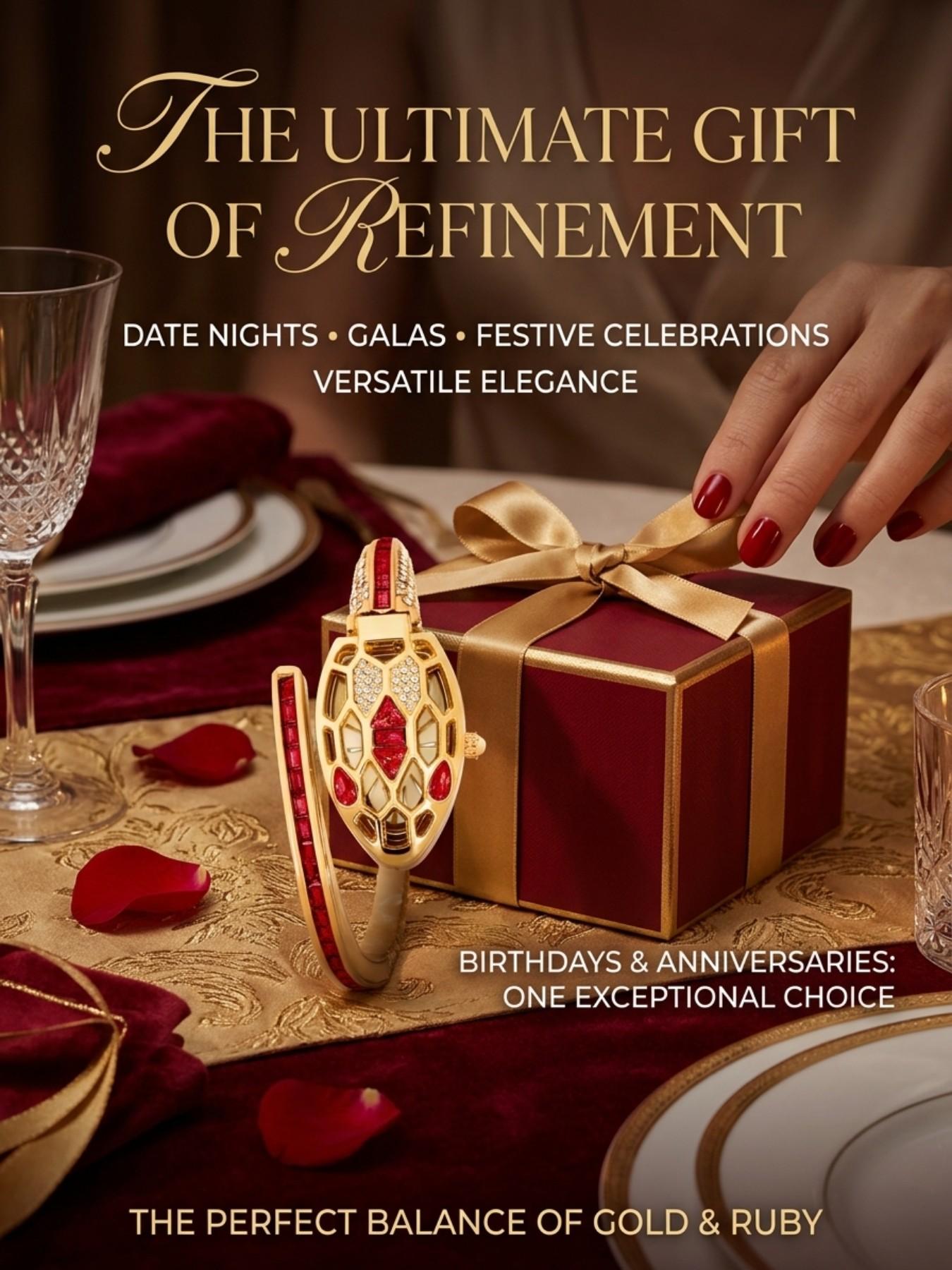 Luxury Women's Snake Watch 2026, Creative Snake Wrap Steel Band, Full Diamond Gemstone, Waterproof Quartz, Elegant Office Wear