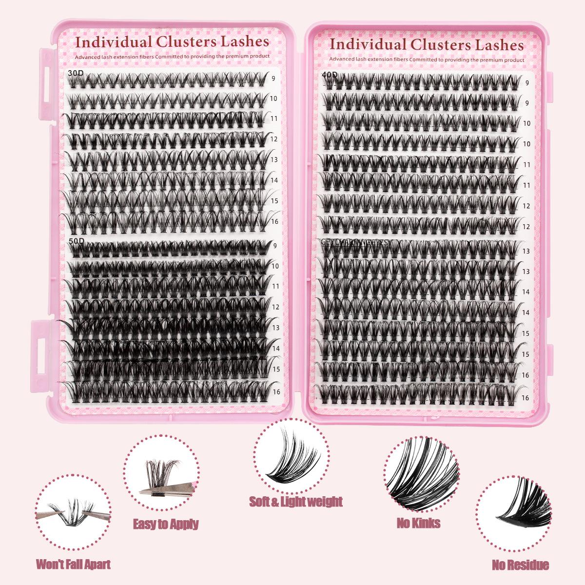 Lash Clusters | Fluffy False Eyelashes | Waterproof & Long-Lasting | Fashion Wet Look | Beginner-Friendly DIY | Salon-Grade Lash Extension Alternative | Flawless Voluminous Finish | Evil lash | Trendy Must-Have