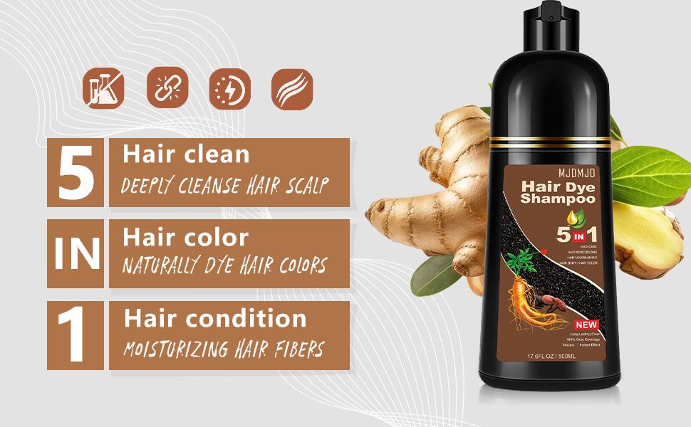 Blonde Brown Hair Dye Shampoo 5-in-1, Instant & Long-Lasting Hair Color Shampoo for Gray Hair Coverage, Herbal Natural Ingredients, Ammonia-Free, Unisex 500ml Blonde Brown Hair Dye Shampoo 5-in-1, Instant & Long-Lasting Hair Color Shampoo for Gray Hair Coverage, Herbal Natural Ingredients, Ammonia-Free, Unisex 500ml