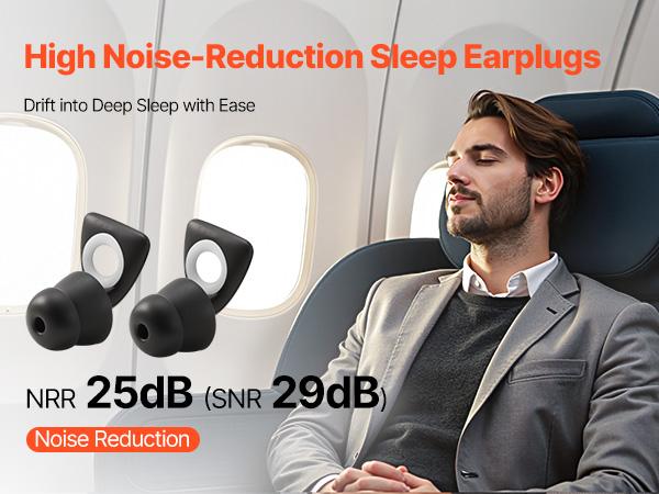 【Summerfinds】 VEVOR Ear Plugs for Sleeping Noise Cancelling, NRR 25 dB Reusable High Noise Reduction Earplugs, Flexible Silicone Soft Earplug with 12 Ear Tips in M/ L, for Sleeping, Working, Studying Travelingdealsforyoudays