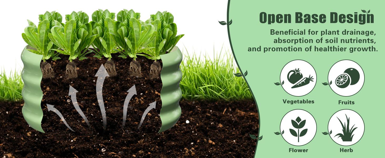 MOPHOTO 3 Pcs 24x24x12in Round Galvanized Raised Garden Bed with Tomato Cages, Metal Planter Box for Planting Plants Vegetables Herbs Flowers