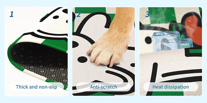 Ice Silk Cooling Pet Mat – Washable, Non-Slip, Use as Bed, Crate Pad or Potty Mat for Dogs & Cats