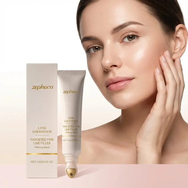 Zephoco Line Smoother Makeup Base, Pore Blurring Color Correcting Primer, Hydrating Sensitive Skin Face Primer, Cover Redness Yellowness, No Caking
