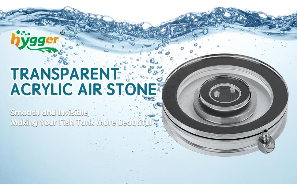 hygger aquarium bubble tube Air Stones for Aquariums, Transparent Acrylic Fish Tank Bubbler Kit with Air Tube, Ultra Silent Bubble Stone Super-High Dissolved Oxygen Diffuser for Aquarium Fish Tank and Hydroponic