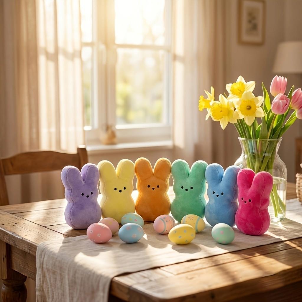 Cute Bunny Plush Toy, Soft Comfortable Huggable Stuffed Animal, Easter Basket Filler, Perfect Gift for Valentine's Day, Birthday, Easter