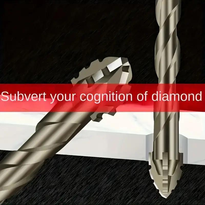 6pcs Carbide Sawtooth Offset Drill Bit Set, 4-Teeth Hex Shank for Ceramic Tile, Cast Iron, Concrete, Dry Drilling Tool Kit