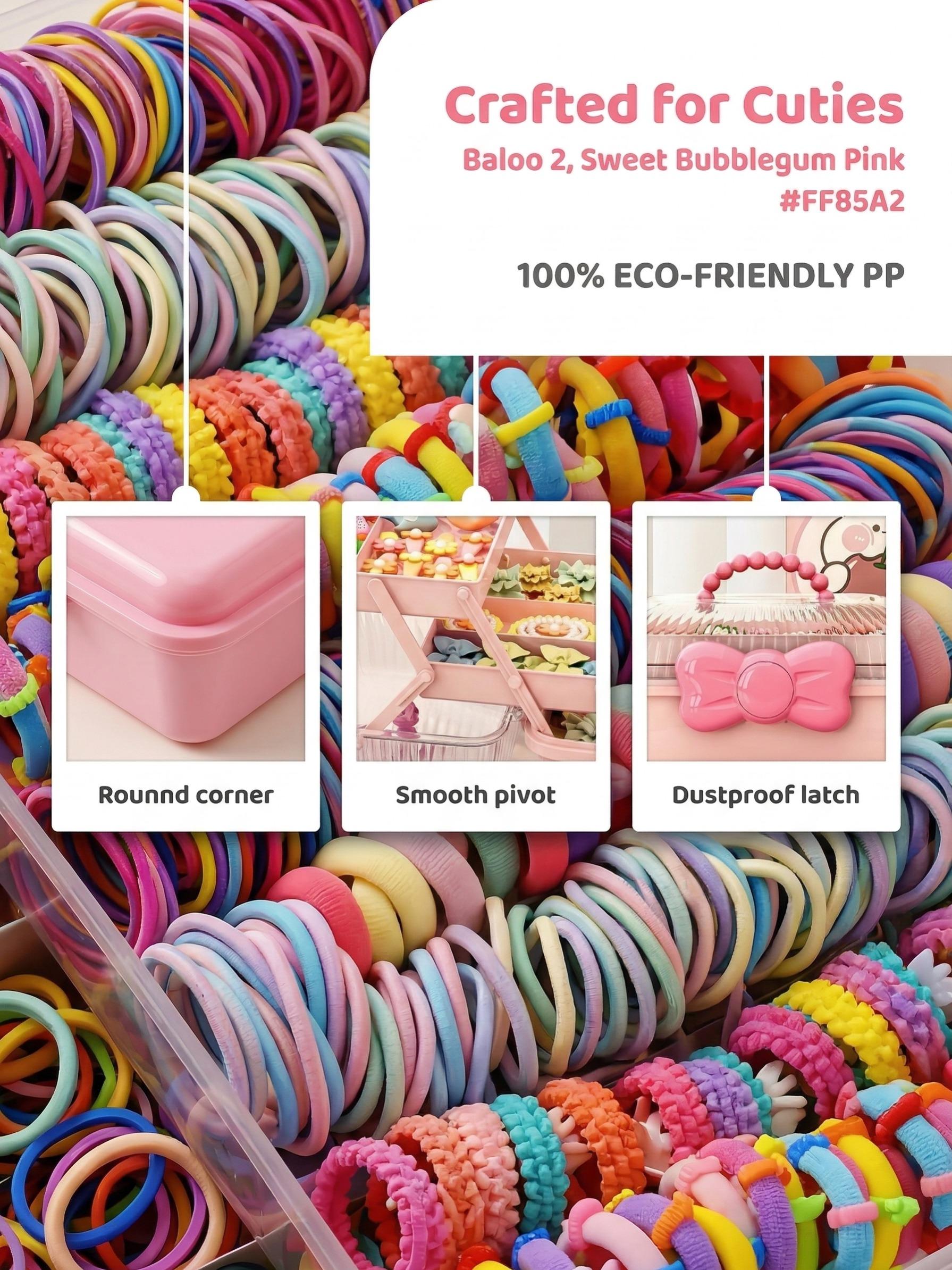 719pcs Rainbow Series Hair Accessories Gift Box Set for Little Girls. Includes 3-layer storage, hundreds of unicorn, star, BB clips, flower loops, bands. Great for daily hairstyle design & holiday gifts.