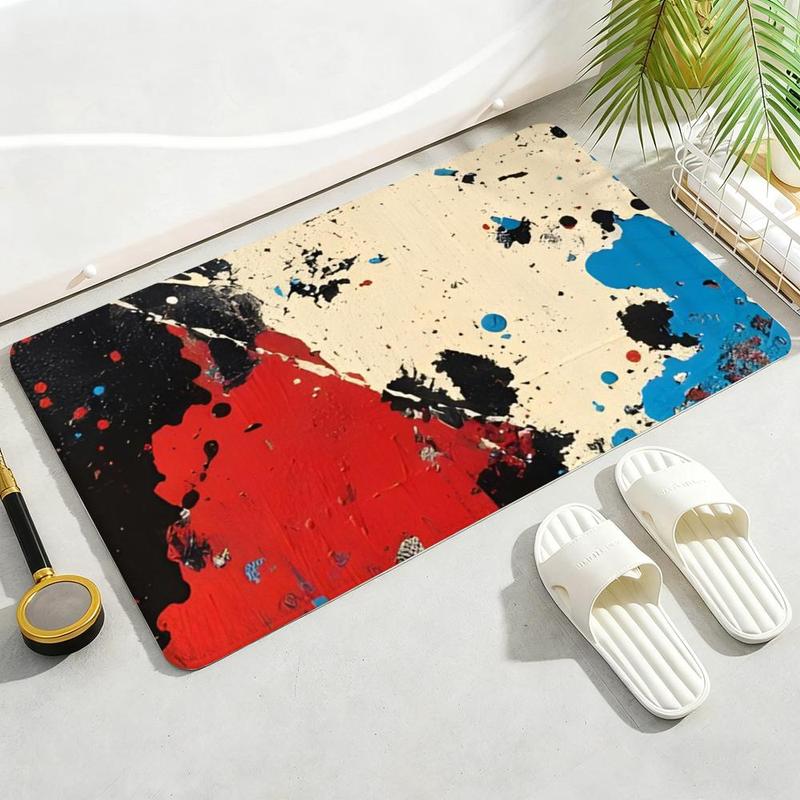 Abstract art J-Jackson P-Pollock Floor Mat Soft Thickened Flannel Door Mat Non-Slip Living Room Rug Home Decor