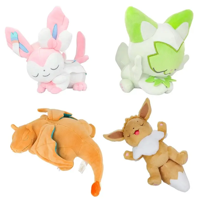 Sleeping Eevee Plush Charizard Sylveon Sprigatito Stuffed Doll Peluche Toy Gift 20-27cm Length
