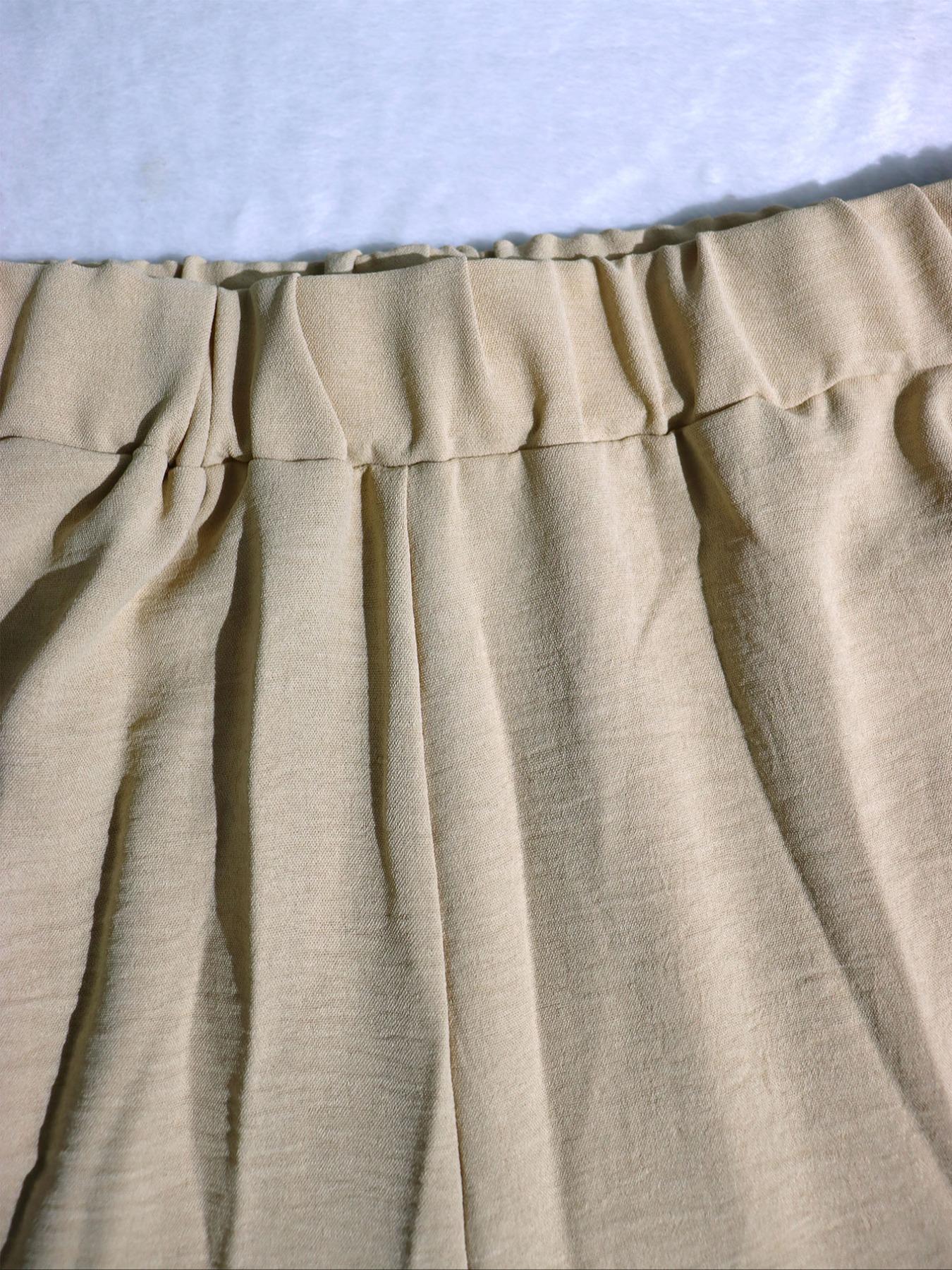 Women's Loose Two-Piece Set, Minimalist Long Hoodie Top + Wide Leg Pants, Casual Natural Style for Spring & Fall Seasons