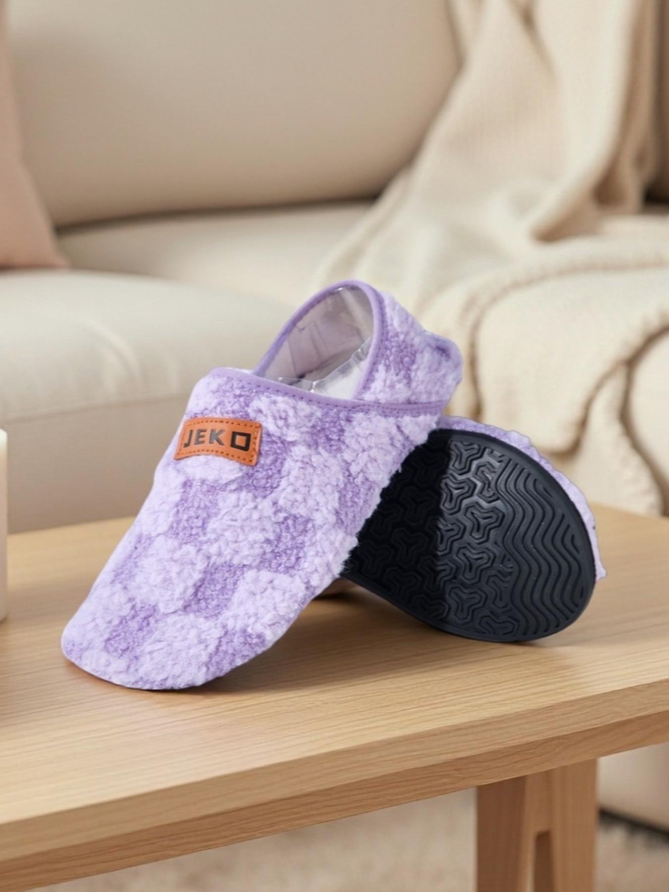 Unisex Indoor Casual Cotton Slippers, House Slippers, Comfortable Barefoot Feel, Soft Rubber Sole, Thickened Silent Shoes, Slip-On Sock Shoes, Home Sock Shoes, Warm Slippers