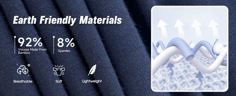 BAMBOO COOL Men's Underwear Boxer Briefs 7-Pack Beige Elastic Waistband 3D U-Pouch No Ride-Up Four-Way Stretch for Big & Tall Men Fathersdaygift Menswear