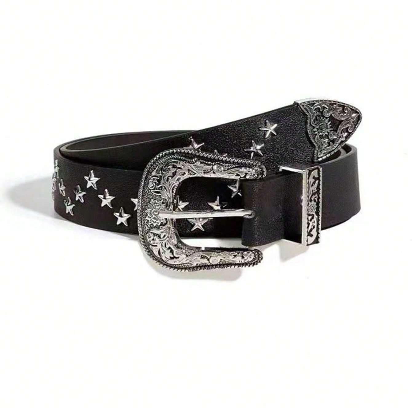 Women's Star Buckle Western Style Belt, Perfect for Summer, School Fall, Halloween, Stylish Accessory for Various Occasions