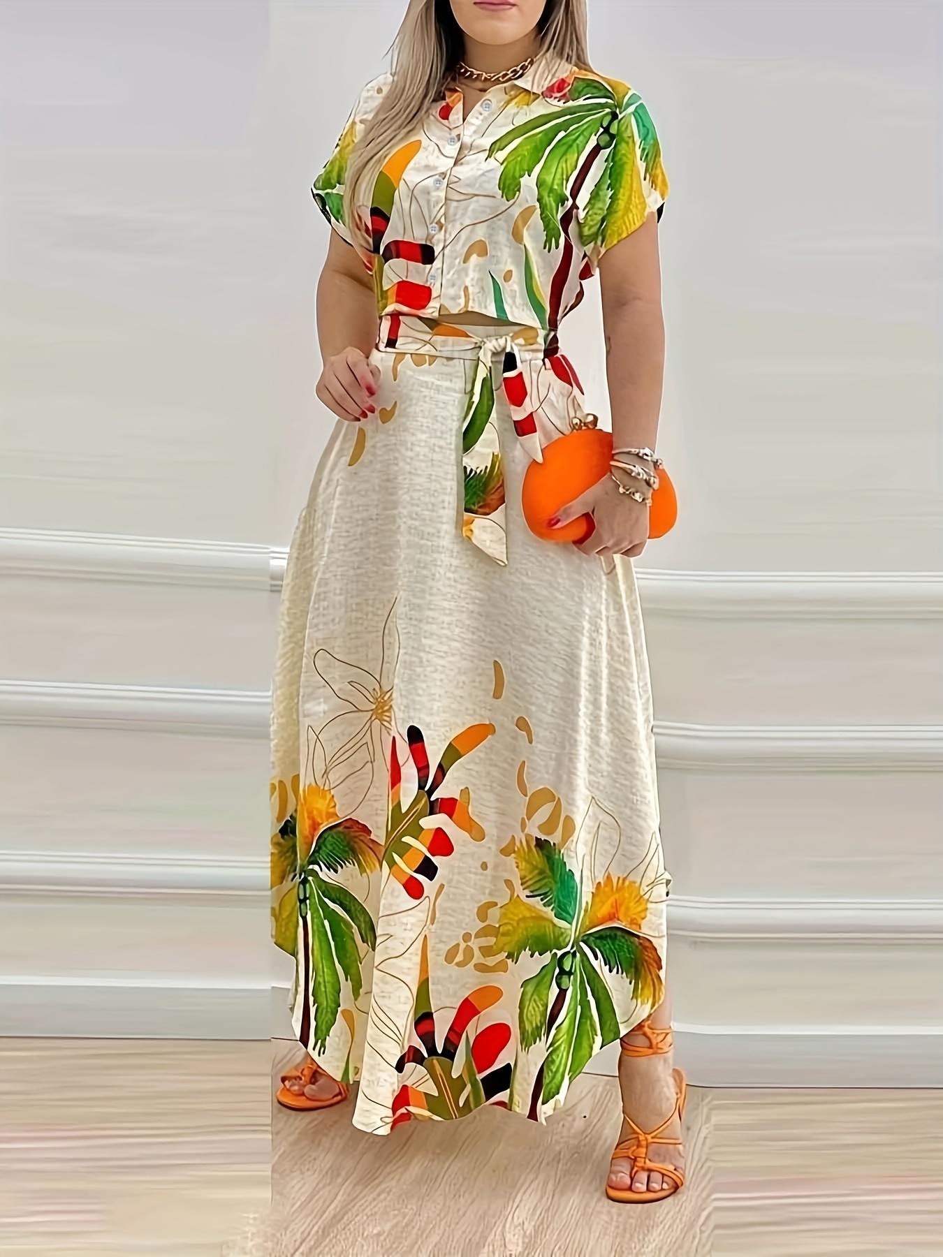 [Skirt Suit] New European And American Style Fashion Positioning Print Skirt Suit