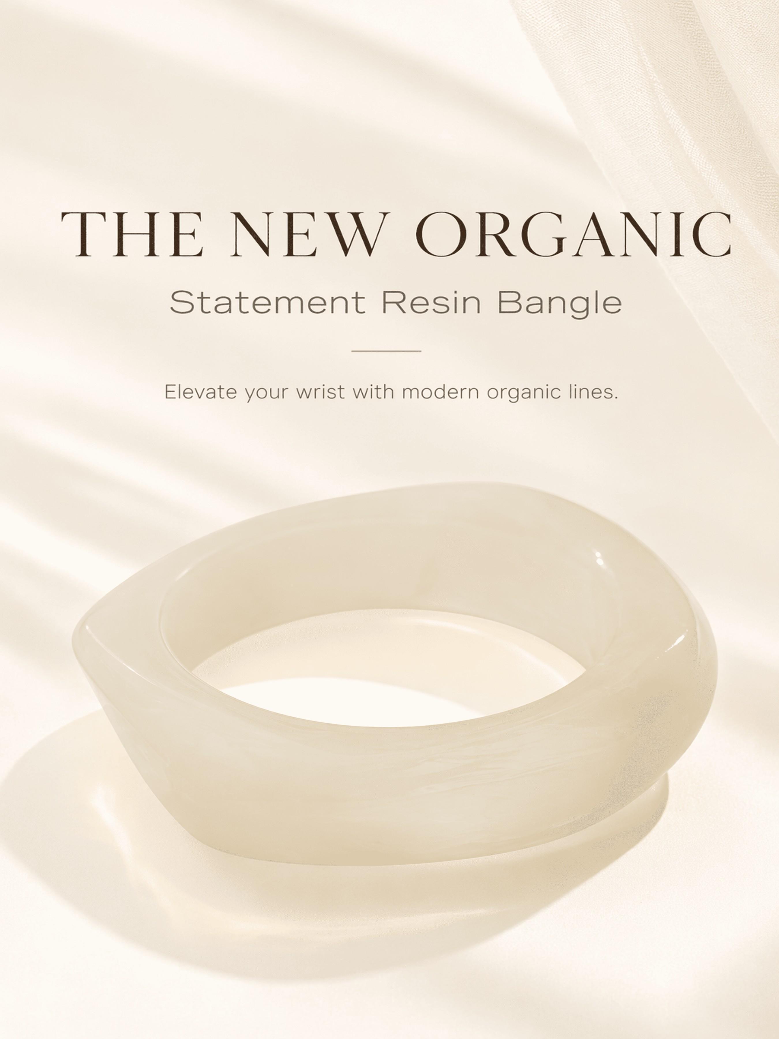 Unique Amber-Effect Irregular Bangle - Stunning Marbled Texture, The Finishing Touch to Your Beach Outfit & The Ultimate Luxury Gift