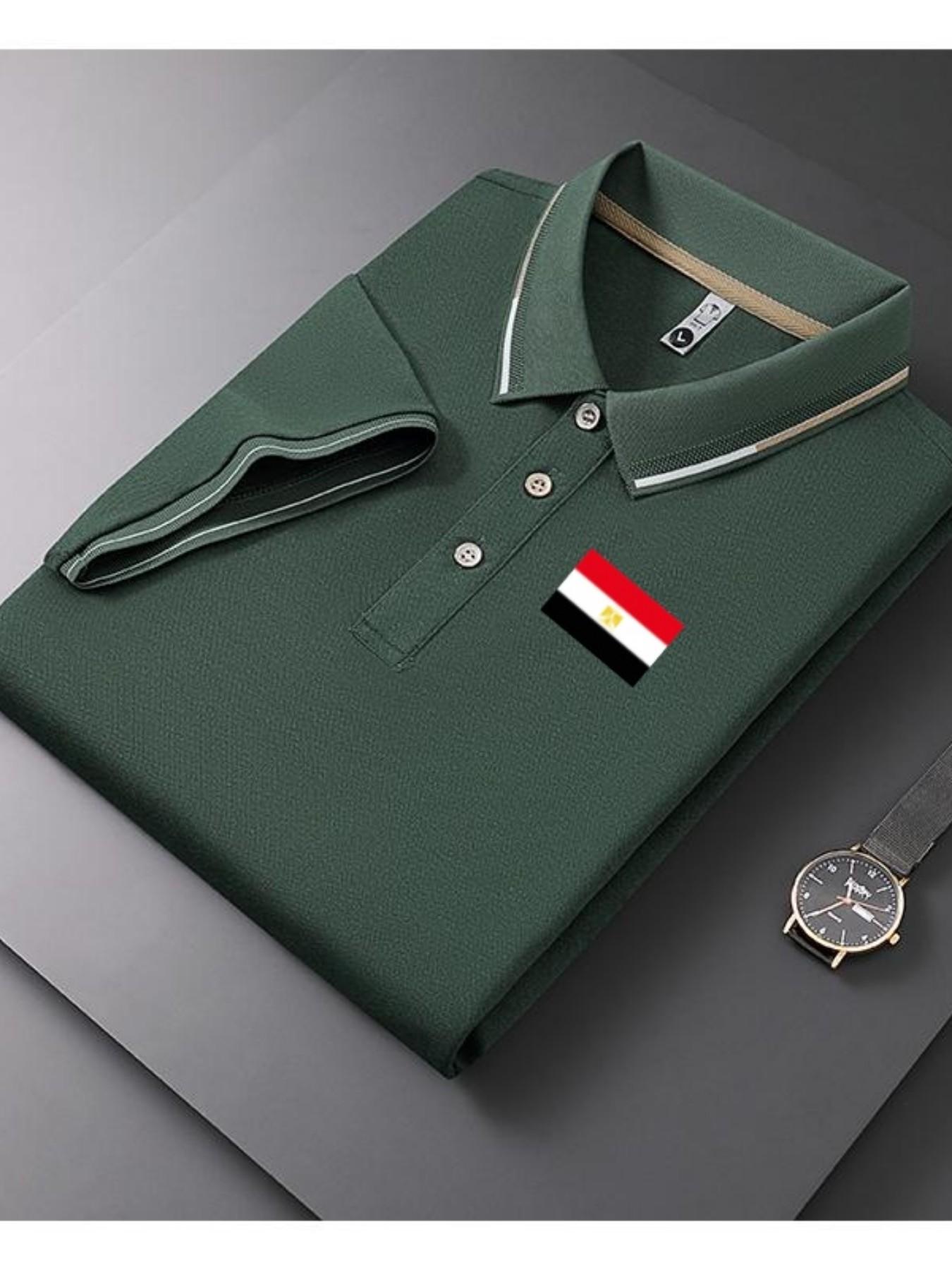 Men's Casual Summer Print T-Shirt, Fashionable Short Sleeve Top, Geometric Design, Lightweight Breathable Polo Shirt