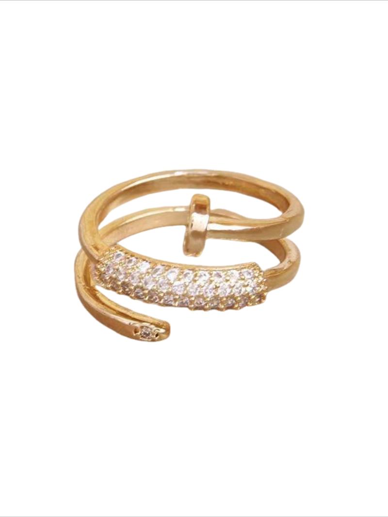 Elegant Zirconia Ring, Three-Ring Design, Solitaire Stackable Rings, Open-Style Jewelry, Daily Wear & Party Accessory, Stylish Women's Fashion Statement Piece