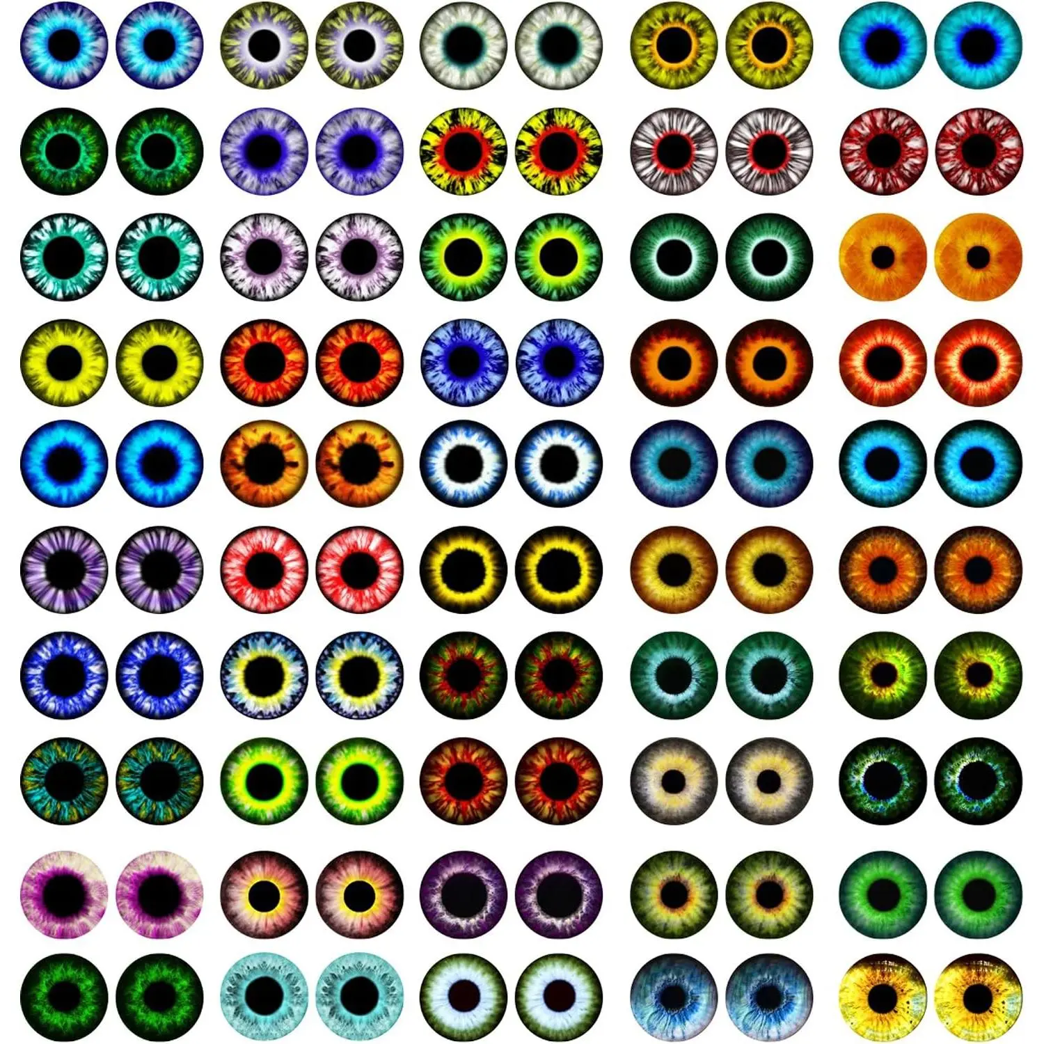 100 count  Dragon Eyes Glass Cabochon Eyes for Clay Doll Making Sculptures Props for DIY Crafts  Making Christmas