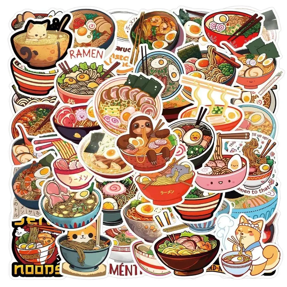 55pcs Japanese Ramen Personalized Creative Graffiti Stickers Suitcase Stationery Laptop Computer Cell Phone DIY Decorate Decals