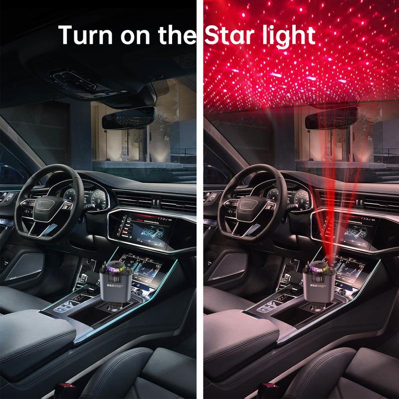 Starlight Retractable Car Charger with Aromatherapy, 5 in 1 Fast Charging 66W Car Phone Charger Adapter, USB C Car Accessories Compatible with iPhone 16/15/14/13/12/11 and Android