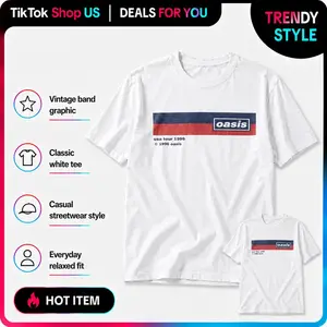 Oasis Band 1996 US Tour T-Shirt Replica Vintage Style Rock Unisex S-5XL, Printed Design
