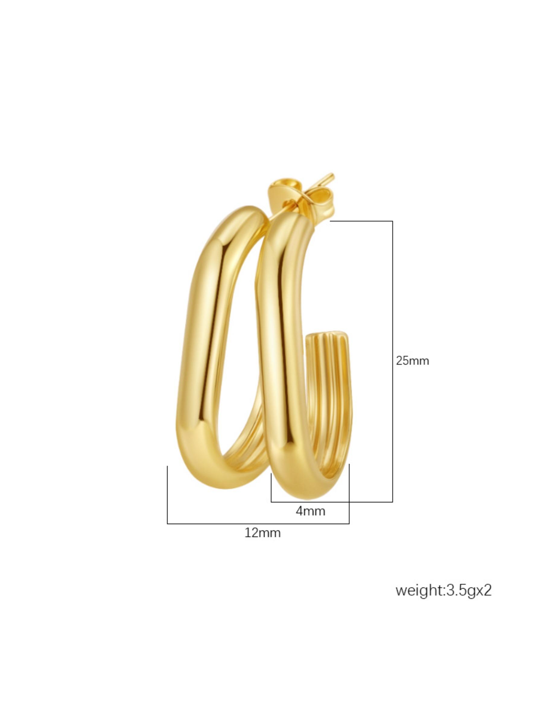 Best-selling European and American stainless steel earrings, light luxury, high-end sense, versatile design, niche titanium steel U-shaped stud earrings