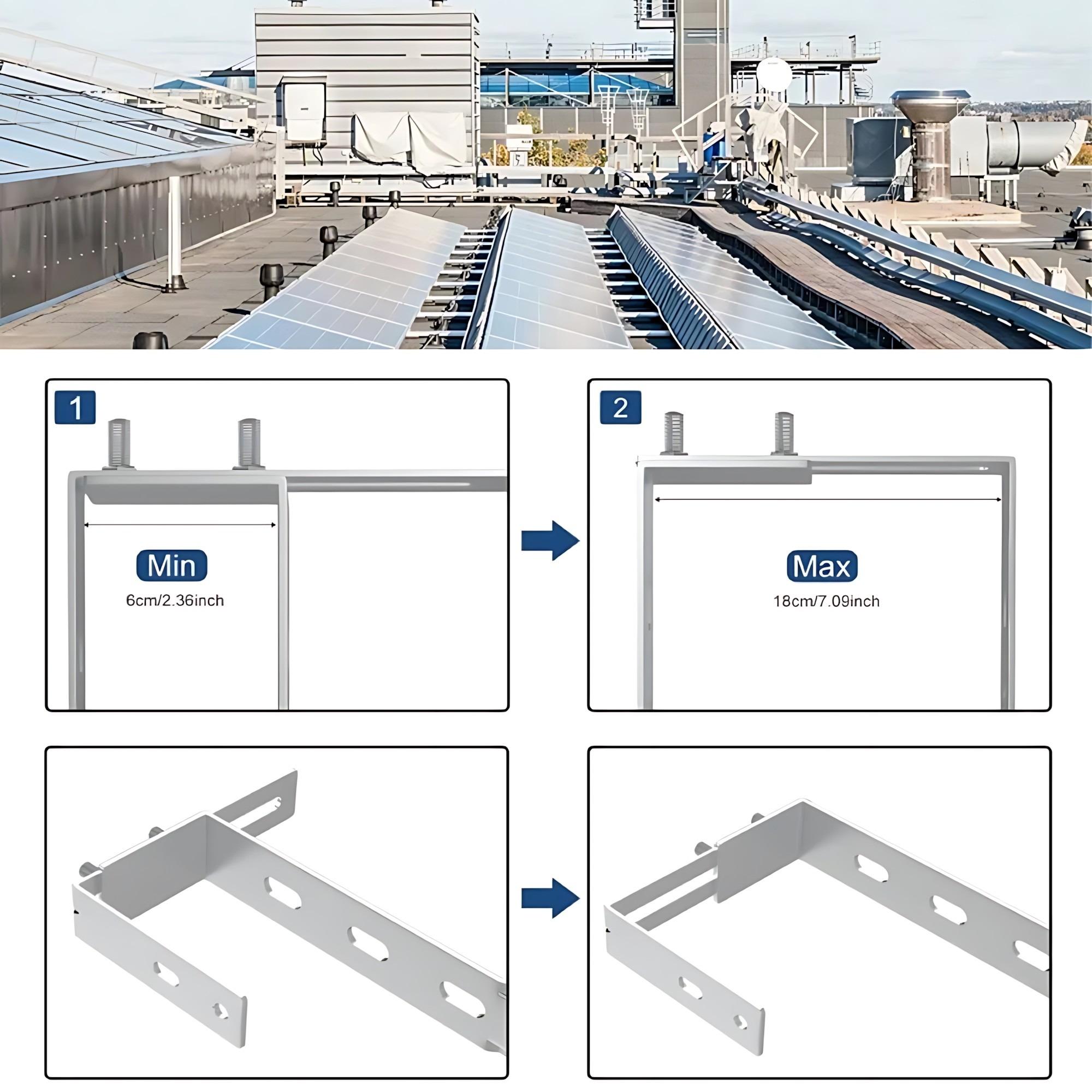 Balcony Solar Panel Mounting Bracket Kit, No-Drill Hooks for Square Railings, Rust-Proof & Damage-Free, Easy Installation for Home PV Systems. Efficient & Durable Balcony Solar Mounts.