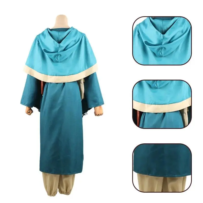 9PCS Marcille Donato Delicious in Dungeon Elf Mage Cosplay Costume Wig Shoes Halloween Role Play Party Cos Set Dungeon Meshi