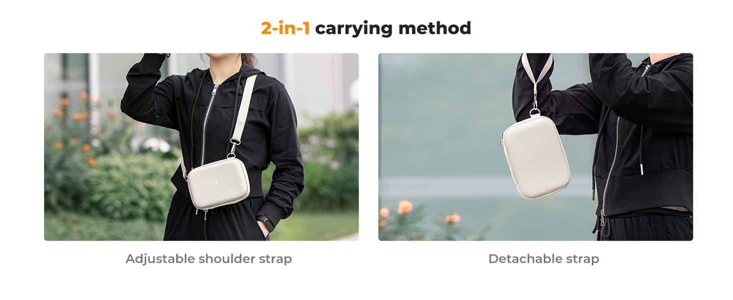 K&F CONCEPT Digital Small Camera Case, Compact Waterproof Small Camera Bag, Lightweight Camera Sling Bag for CCD/Sony DSCW800/DSCW830/Canon PowerShot - Beige