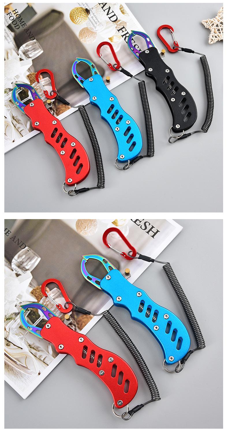 304 Stainless Steel Fish Lip Grip Tool Color Titanium Coating Portable Mini Fishing Pliers Hook Remover for Outdoor Angler