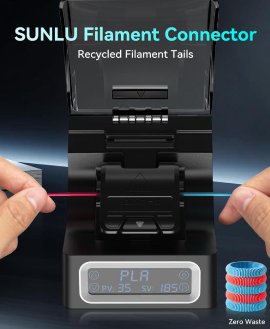 SUNLU Filament Connector Fast Heating Filament Connector for 3D Printer Filament 1.75mm, Up to 240°C, Compatible with PLA PETG TPU ABS PA Nylon, Easy to Use