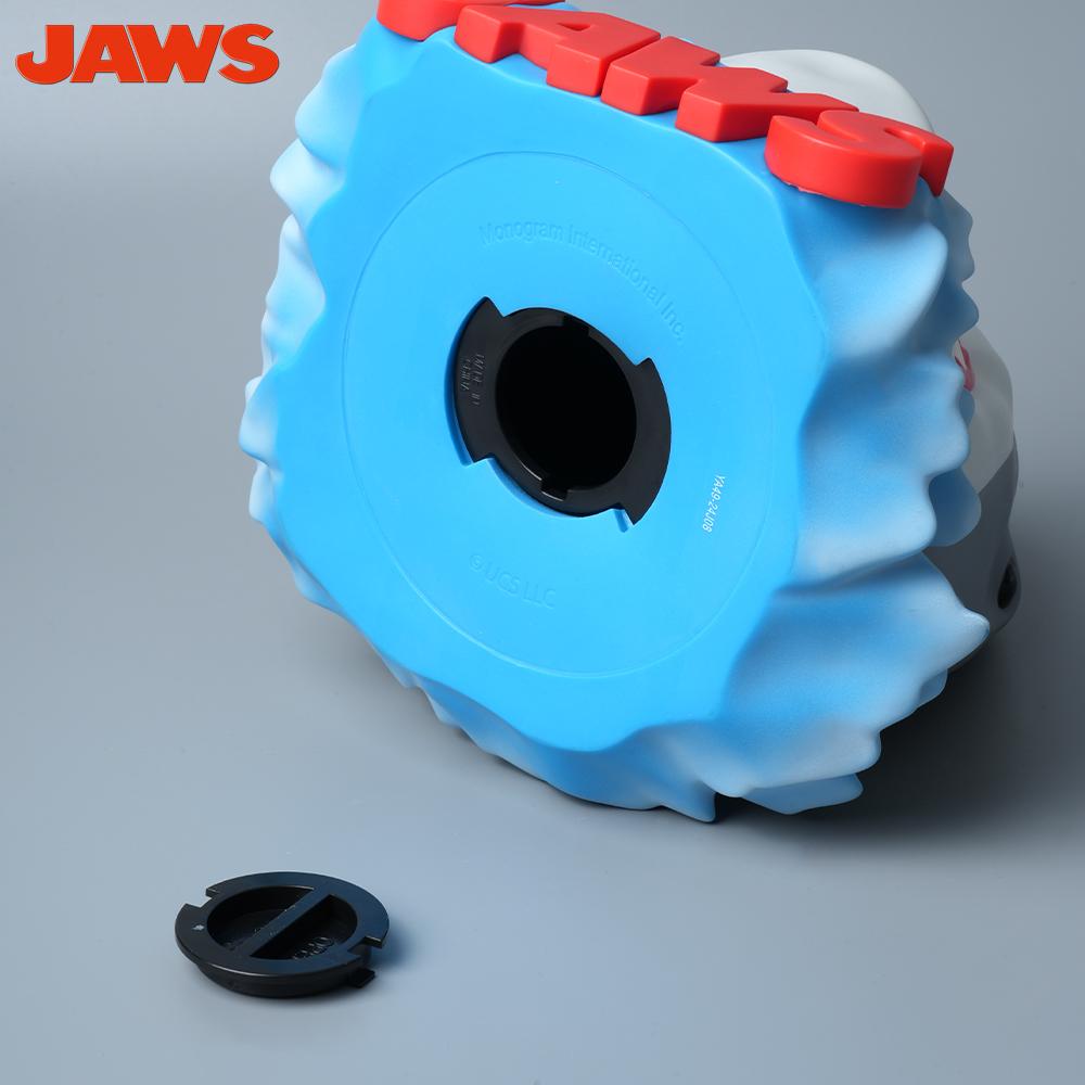 L-1PC JAWS Movie Shark Money Bank Officially Licensed PVC Coin Bank Limited Edition Horror Film Collectible Desktop Display Ornament Classic Movie Memorabilia Fun Home Decor MN-76249