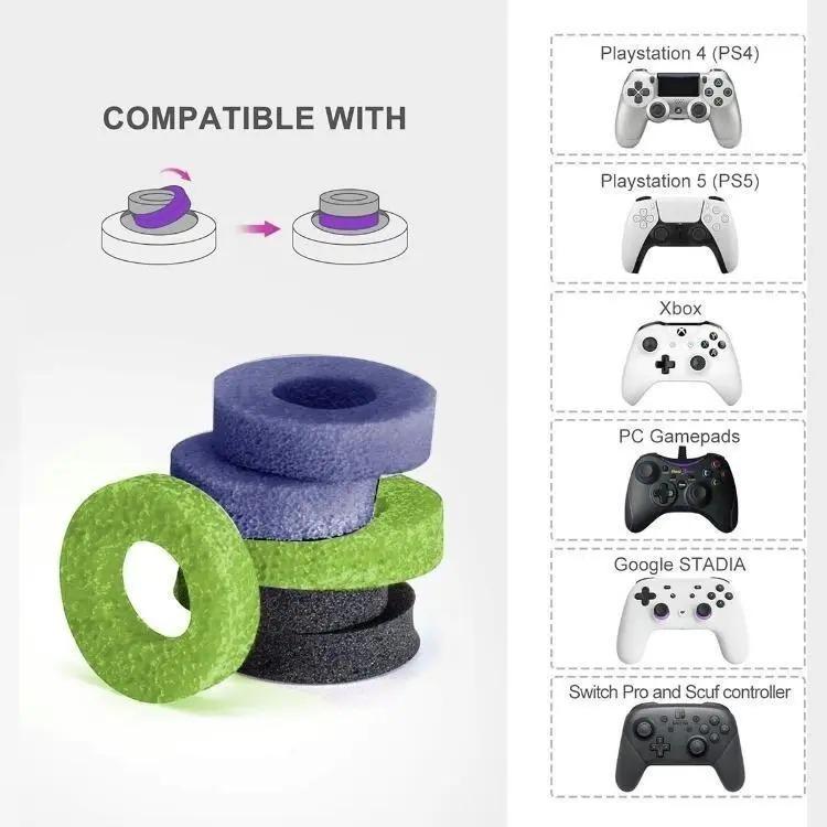 For PS4 & PS5 Controllers 3 Rings for Enhanced Accuracy Precision Non-Slip High-Performance Protective Covers Gaming Thumb Pads Accessory Kit