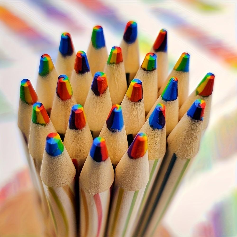 12-Pack 7-Color Wooden Pencils Set, Creative Art Supplies Ideal for Drawing & Writing, Perfect for Artists & Beginners