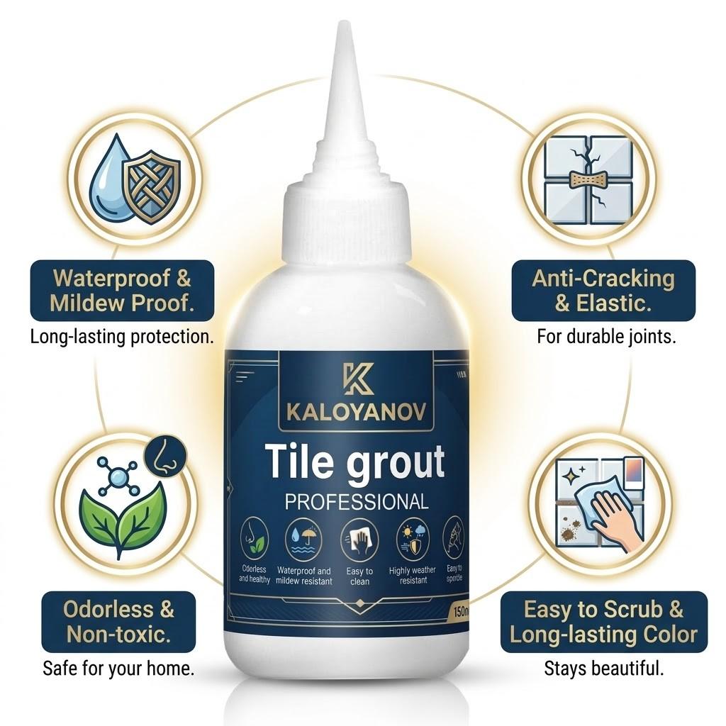 Professional Tile Grout Waterproof Anti-Fungal Gap Filler Bathroom Floor Joint Caulking Sealant DIY Home Repair Paste Tube 150ml