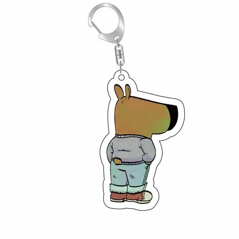 Just A Chill Guy Meme Acrylic Keychain Funny Creative Pendant Friends Gift Charms Keyring Souvenir Originality Llavero New Bag
