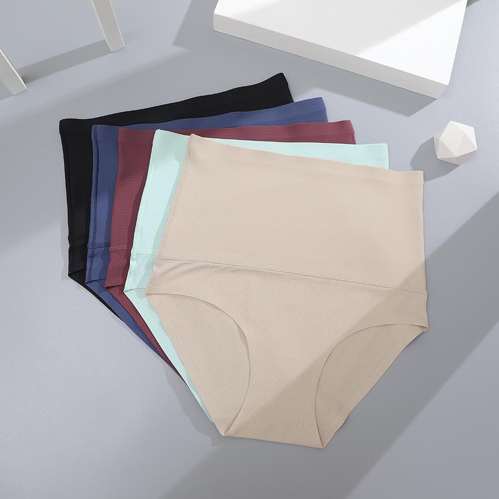 FINETOO Unite Store 4Pcs Seamless Womenswear High Waist Breathable Lingerie Briefs Basic Underpants Ladies Minimalist Stretch Smooth Panties FINETOO Unite Store 4Pcs Seamless Womenswear High Waist Breathable Lingerie Briefs Basic Underpants Ladies Minimalist Stretch Smooth Panties