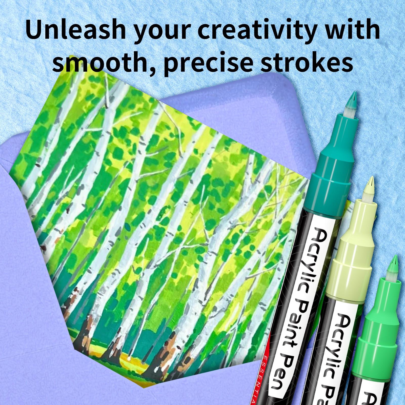 22 Colors Valveless Liquid Marker Pens, 10 Color Families, Fine Tip 0.7mm, Quick-Dry Ink, Ideal for Art, Craft, and DIY Projects, Art Paint Marker