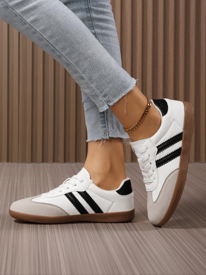 Women's Fashionable Lace Up Platform Sneakers, Casual Comfortable Sports Shoes for Daily Wear, Female All-match Round Toe Shoes for Daily Wear, Trendy Walking Sneaker