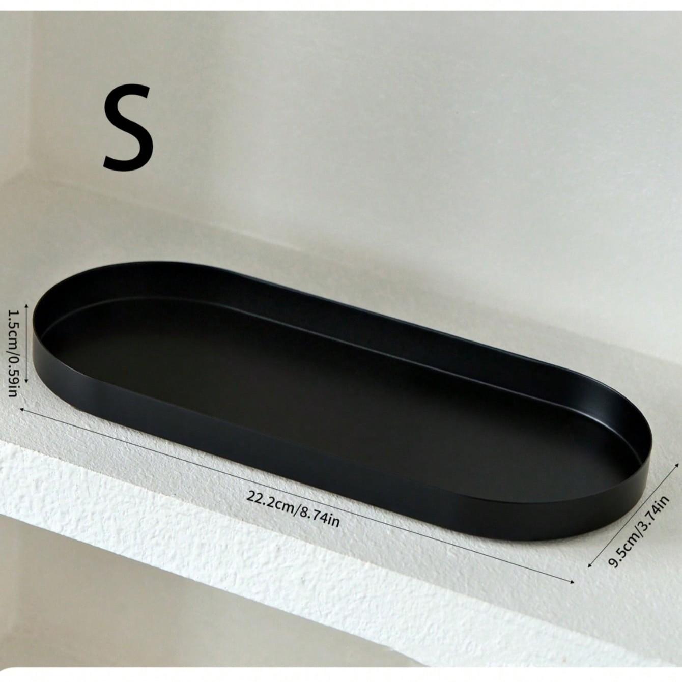 Minimalist Oval Tray, Desktop Cosmetics Organizer, Matte Bathroom Makeup Desk Storage, Jewelry Holder, Decorative Tray