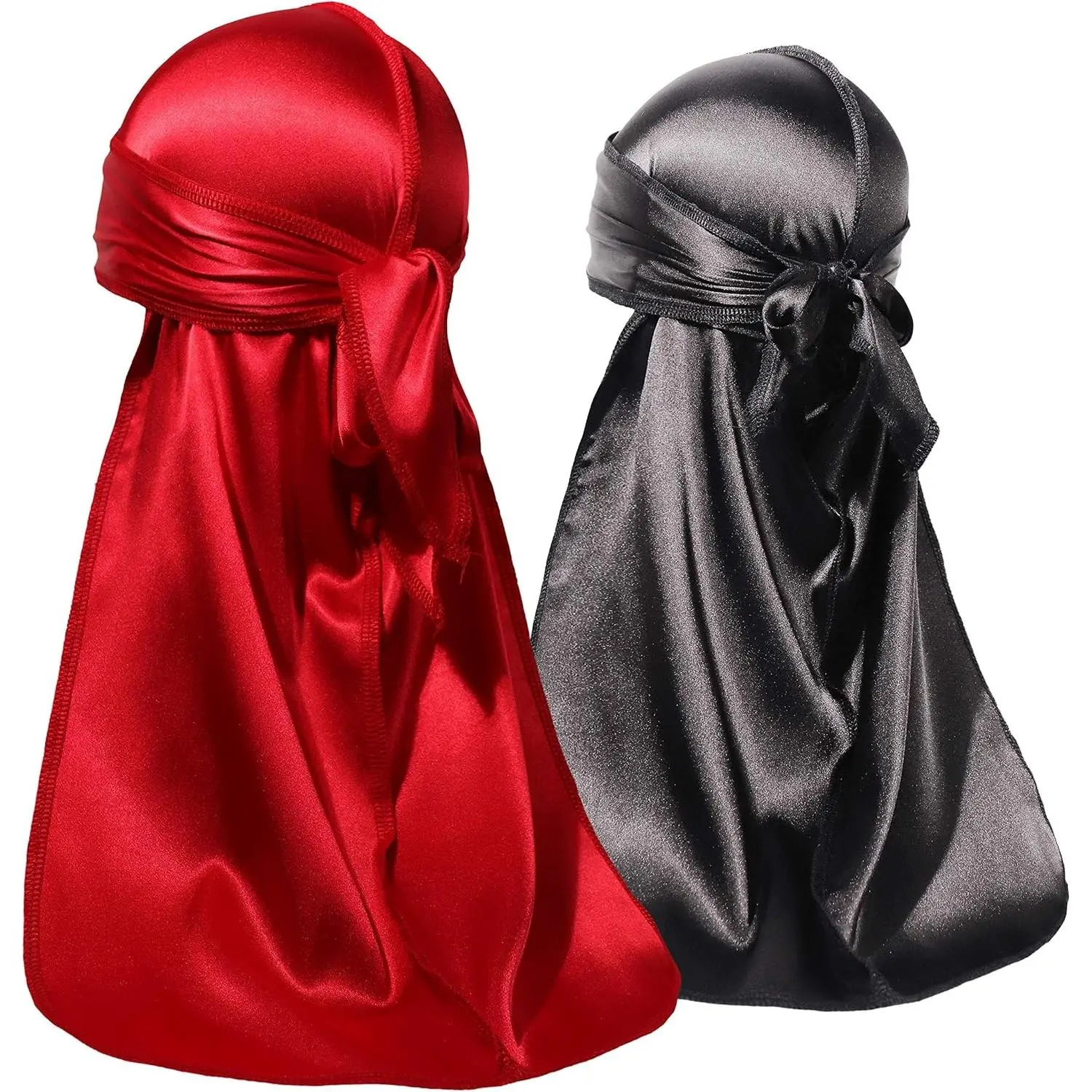 2 PCS Silky Satin Baby Durags for Infant Boys & Girls - Soft, Breathable, Stretchable, Adjustable Fit Headwrap, Vibrant ColorGift