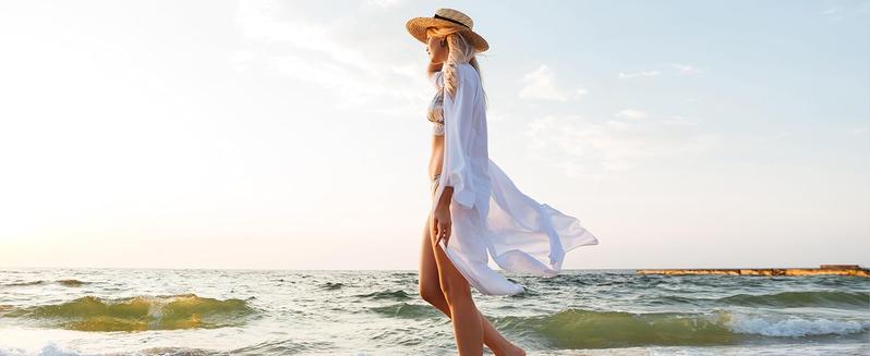 G Gradual Women's UPF 50+ Sun Protection Swim Crochet Bikini Cover Up Hoodie Long Jacket SPF Lightweight Beach Cover Ups for Women