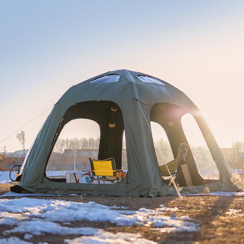 Hemisphere shaped inflatable balloon tent, outdoor camping tent, sun protection and wind and rain resistance, large space starry sky tent, camping equipment