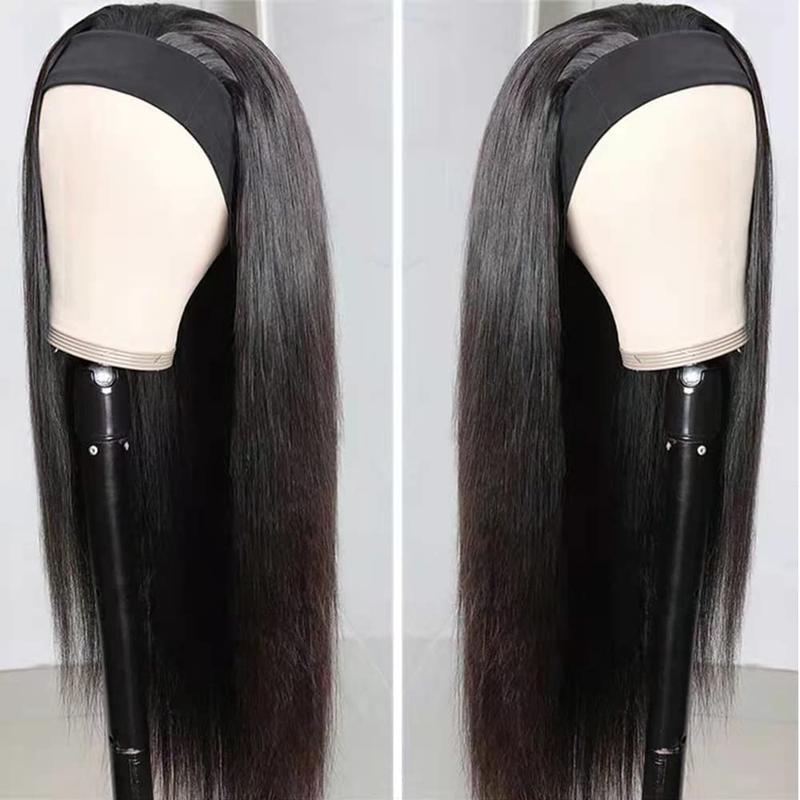 Bling Hair Headband Wig Deep Wave Human Hair For Women Glueless Short Curly Wig Full Machine Made Non Lace Glueless Brazilian Remy Hair